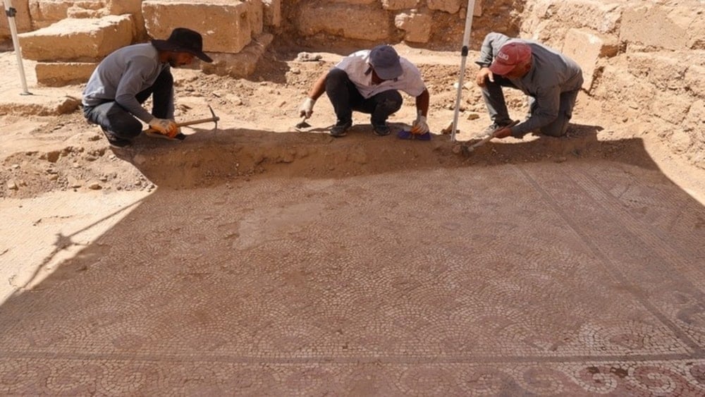 يُعتقد أن الفسيفساء كانت على أرضية منزل بهدف الزينة