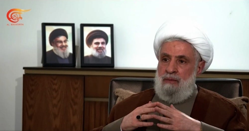أمين عام حزب الله الشيخ نعيم قاسم في مقابلة مع الميادين.