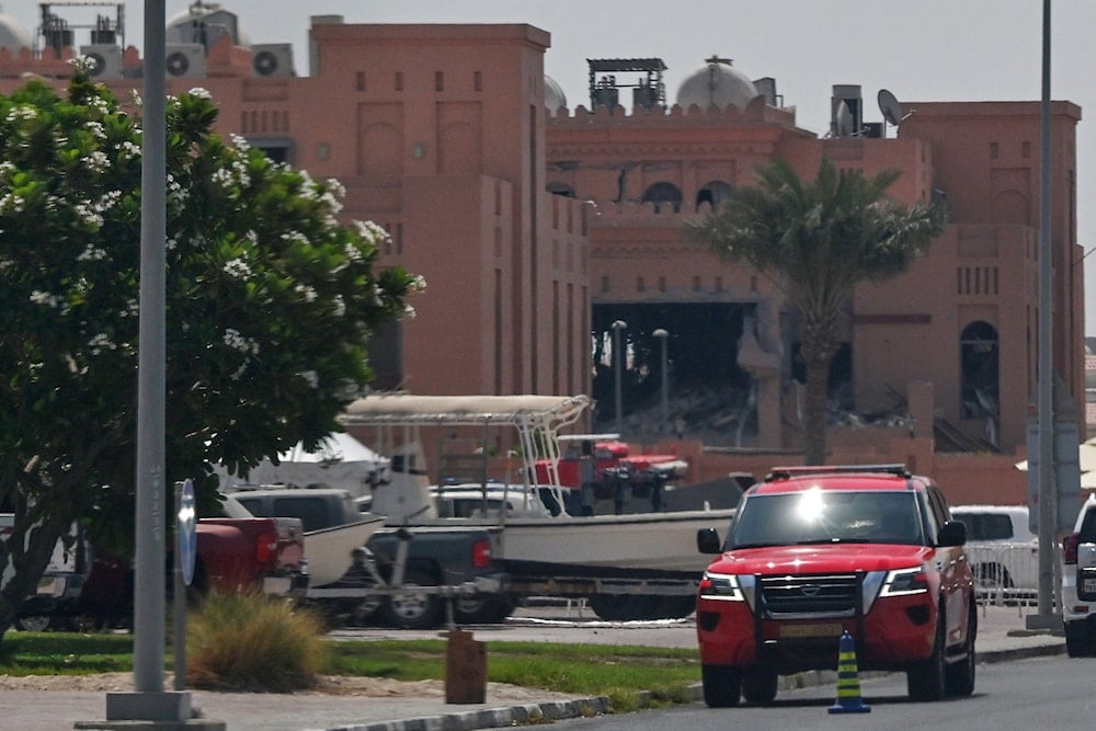 المبنى المتضرر في العاصمة القطرية الدوحة والذي قصفه الاحتلال الإسرائيلي بغارة جوية في 10 أيلول/سبتمبر 2025 (أ ف ب)