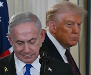 مؤتمر صحفي مشترك لنتنياهو وترامب في البيت الأبيض (أ ف ب) مؤتمر صحفي مشترك لنتنياهو وترامب في البيت الأبيض (أ ف ب)